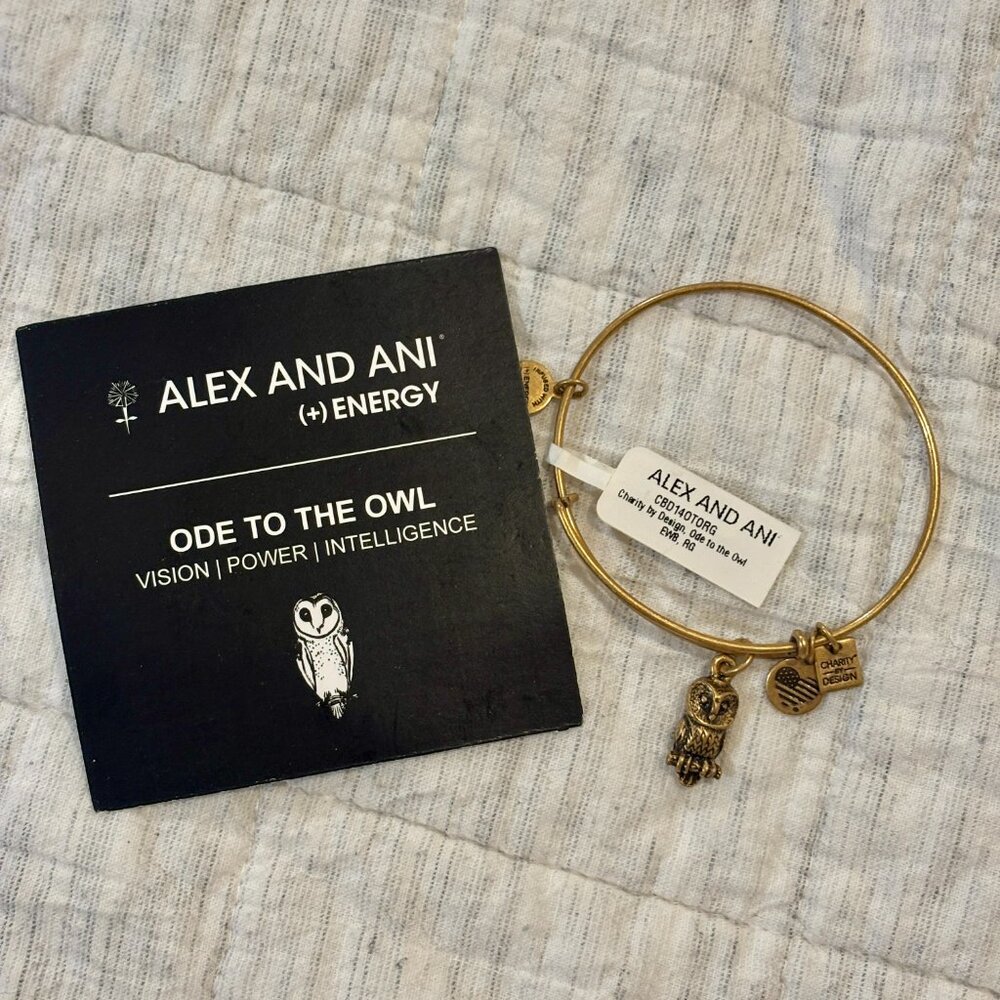 ALEX and ANI Ode to the Owl Bangle Bracelet NWT